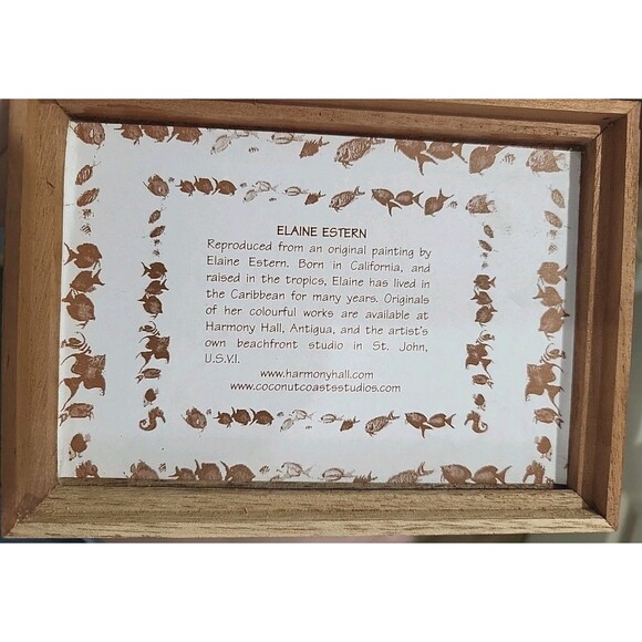 Elaine Eston Annabella US Virgin Islands Cedar Wooden Trinket Jewelry Box 1994 - Picture 3 of 14